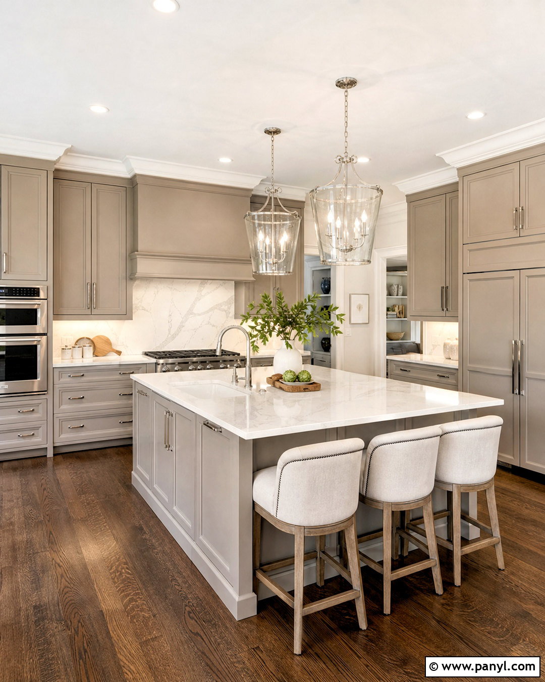 Greige Kitchen Cabinets With Marble - 20 greige interior ideas