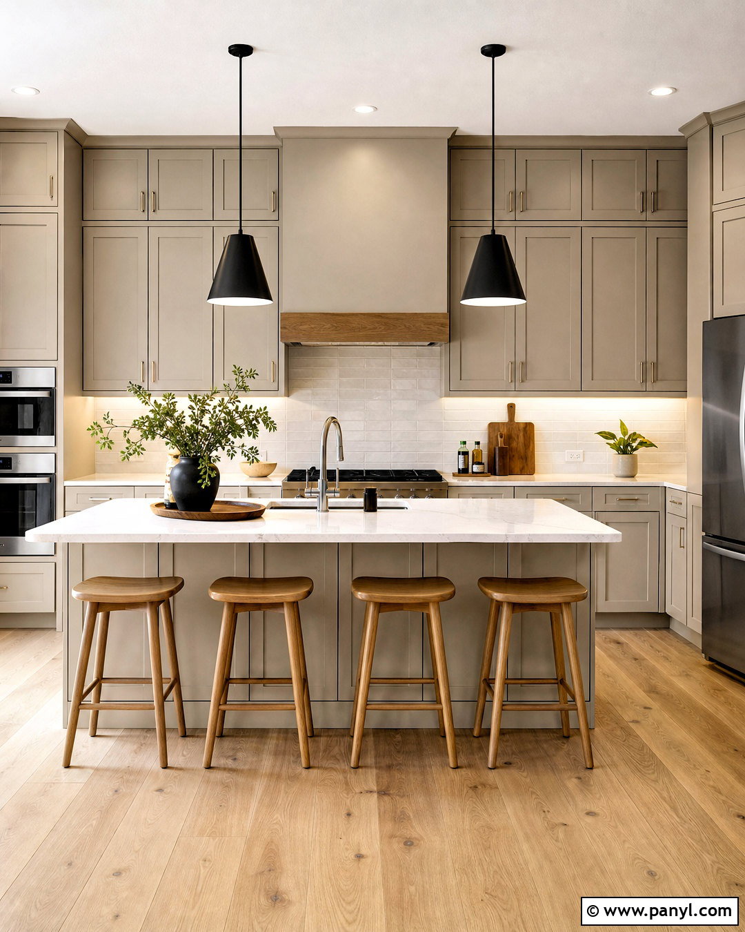 Greige Kitchen Cabinets - 20 kitchen cabinet color ideas