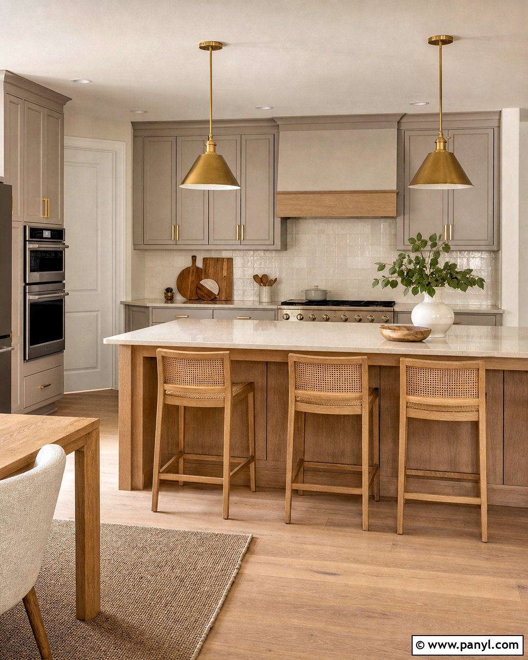 Greige Kitchen With Natural Wood - 20 greige interior ideas