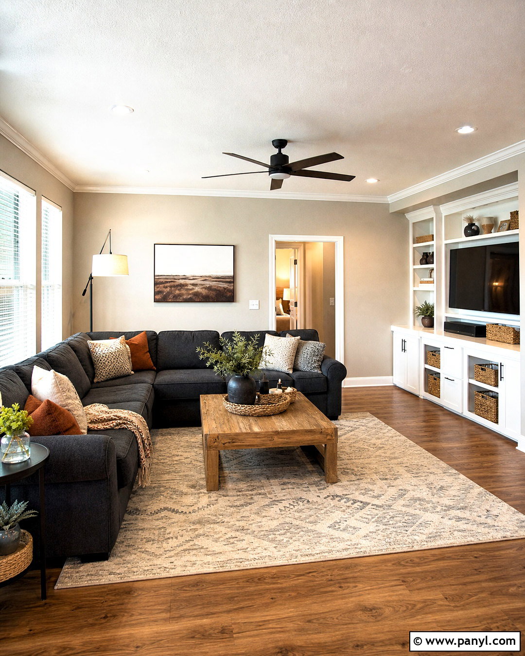 Greige Knockdown Texture Family Room - 20 knockdown texture walls