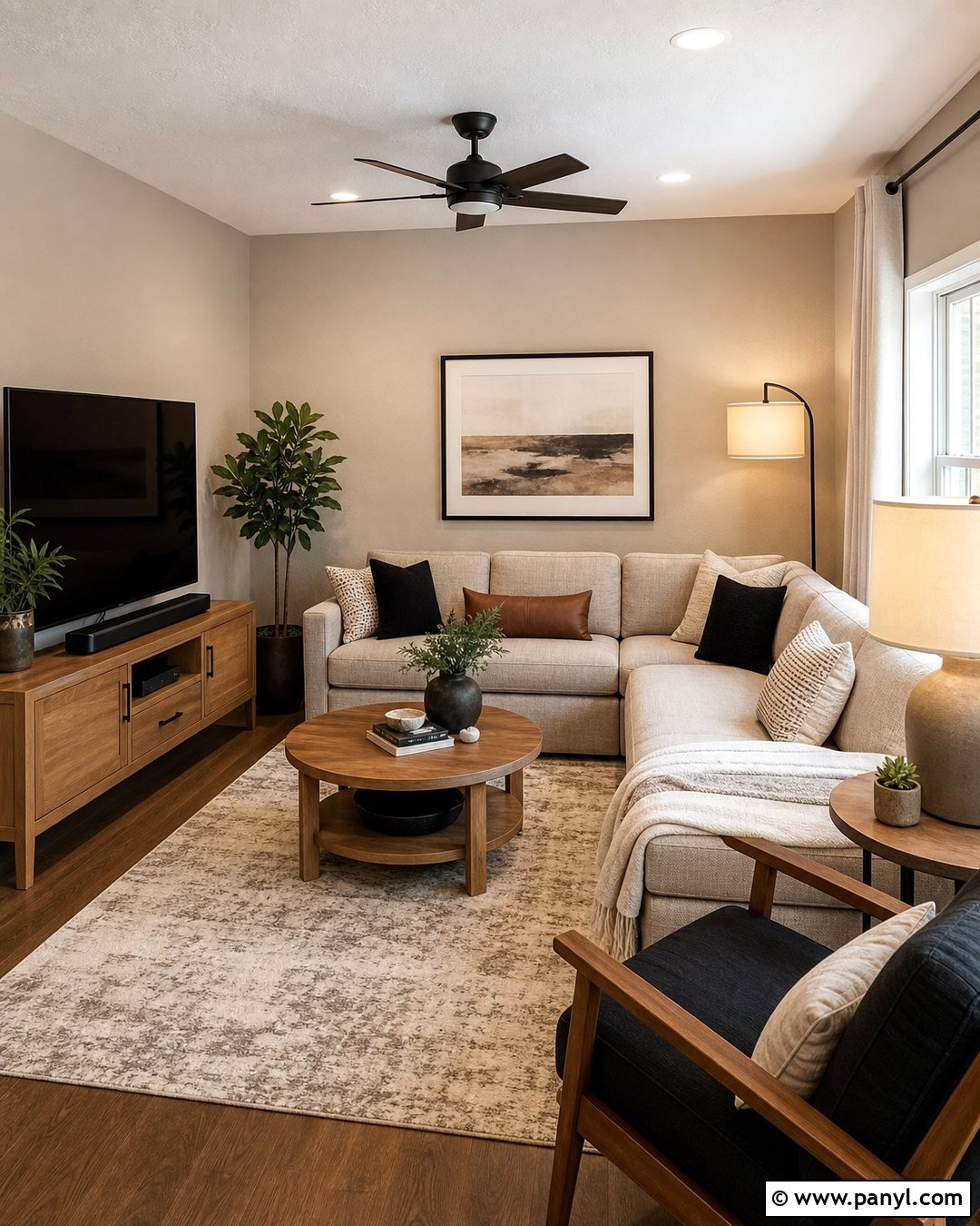 Greige Knockdown Texture Wall - 30 texture colour wall ideas