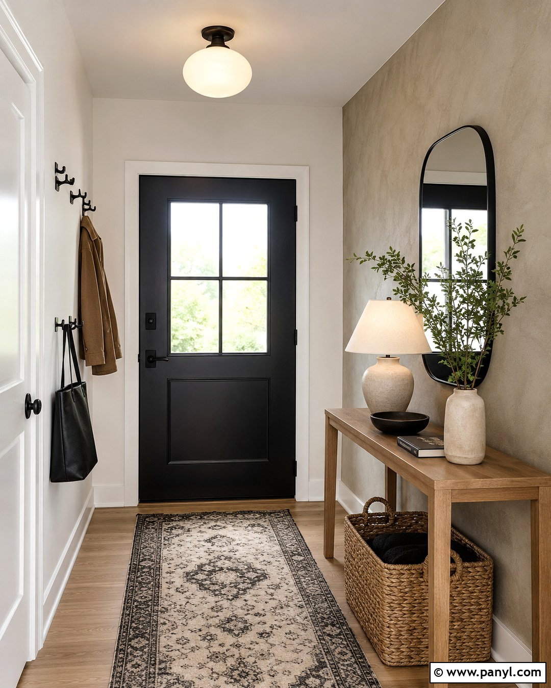 Greige Limewash Entryway Wall - 20 Limewash Paint Accent Wall Ideas