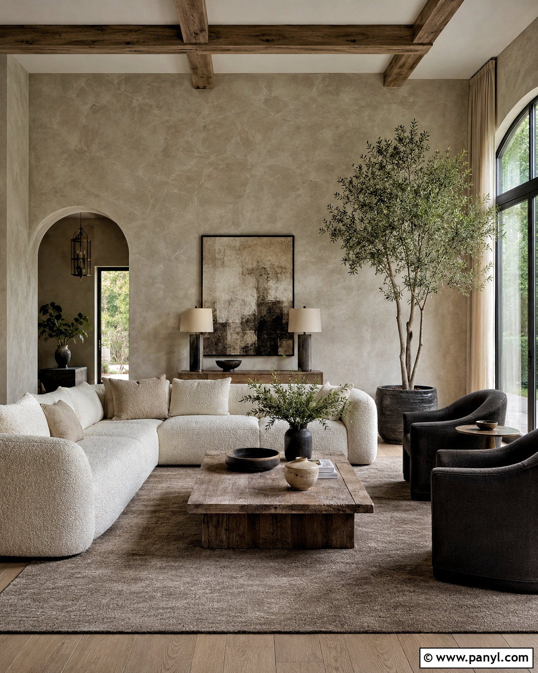 Greige Limewash Living Hall Walls - 20 living hall wall painting ideas