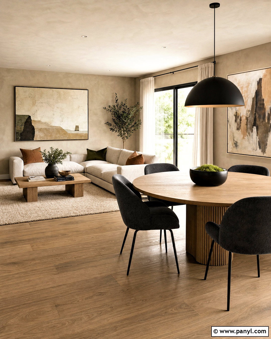 Greige Limewash Open-Plan Room - 20 limewash colors