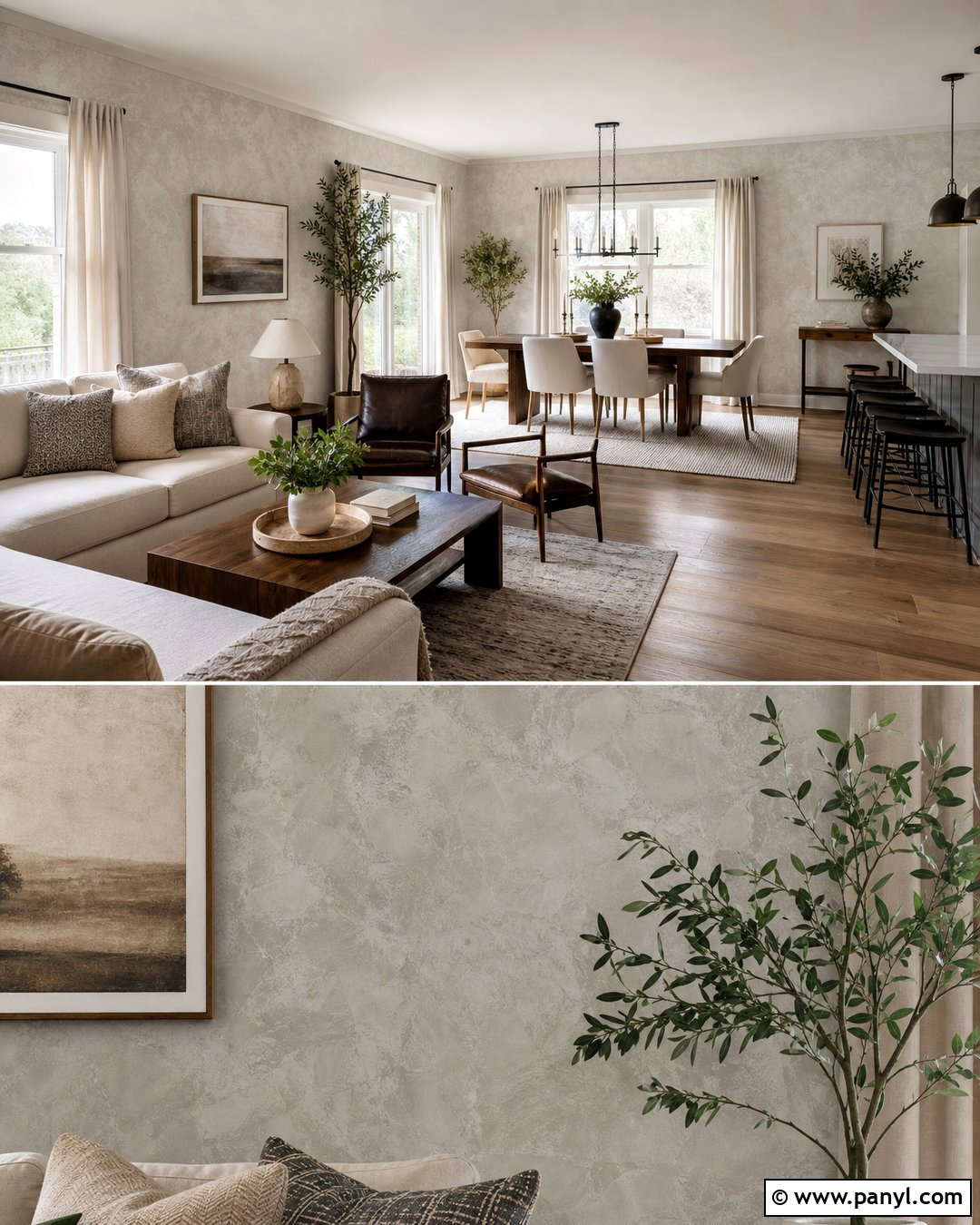 Greige Limewash Patina Wall - 35 patina wall ideas