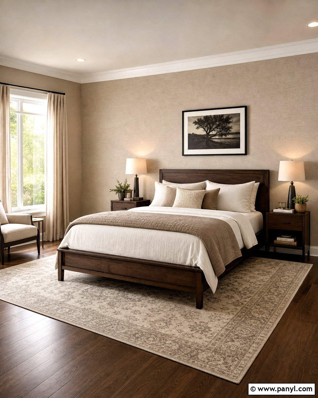 Greige Linen Texture Wall - 20 bedroom texture paint wall ideas