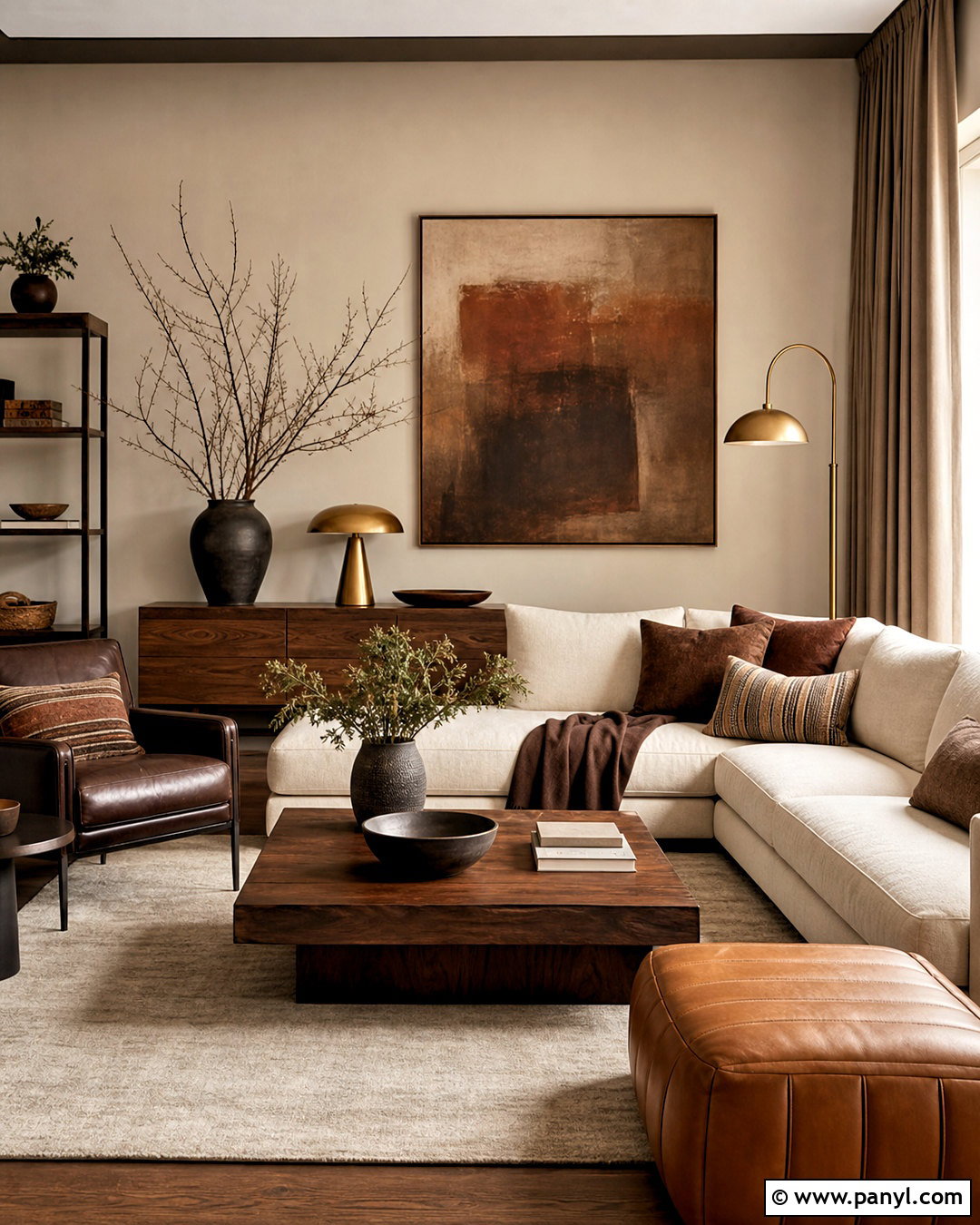 Greige Living Room Walls With Brown Accents - 20 greige living room walls