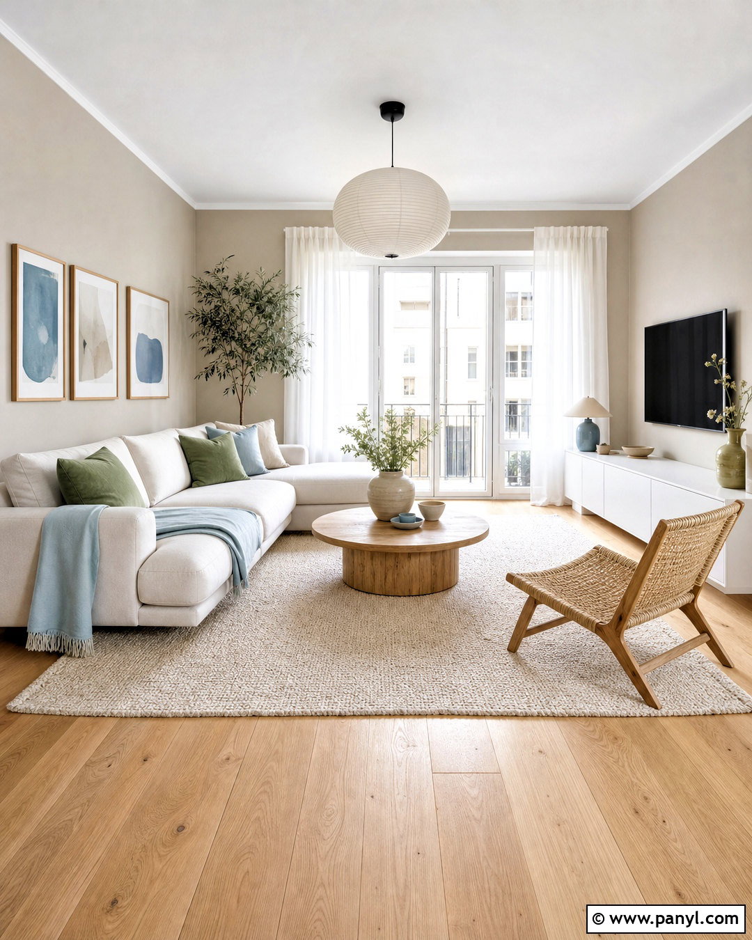 Greige Living Room Walls With Light Oak Floors - 20 greige living room walls