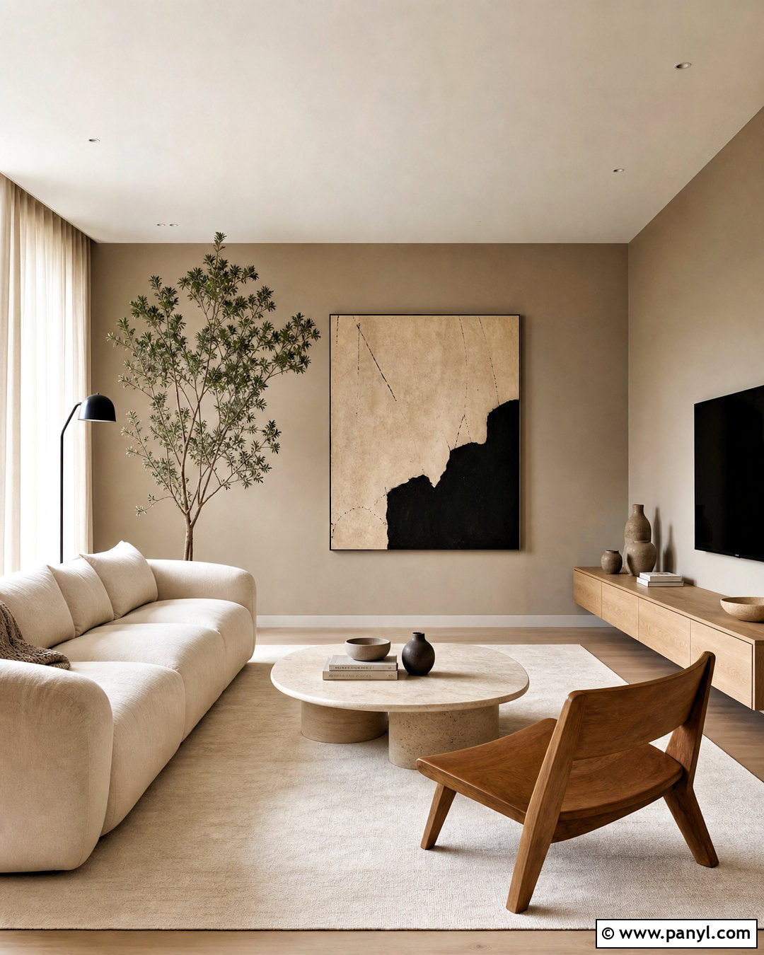 Greige Living Room Walls With Minimalist Decor - 20 greige living room walls