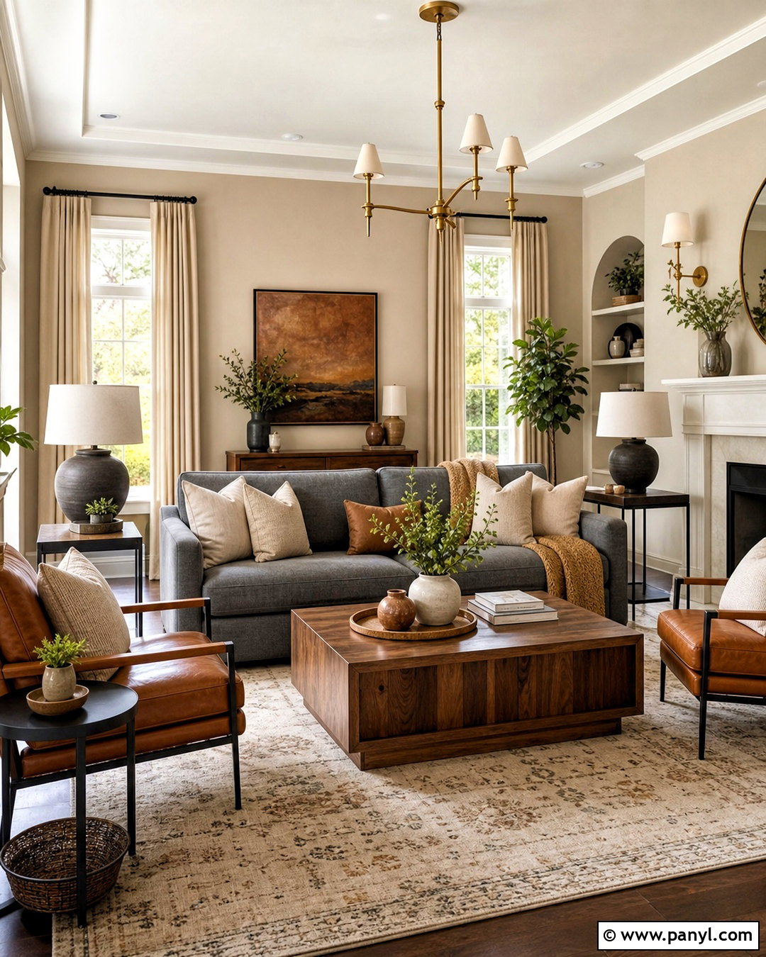 Greige Living Room Walls With a Gray Sofa - 20 greige living room walls