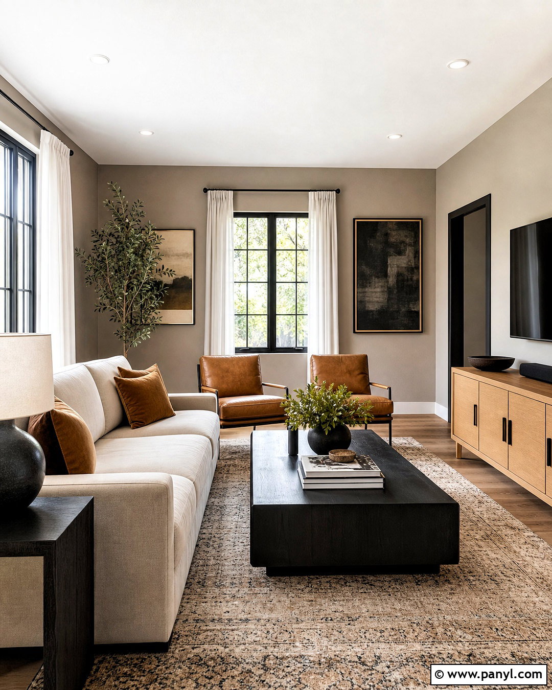 Greige Living Room With Black Accents - 20 greige interior ideas