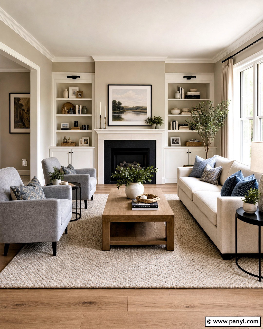 Greige Living Room With White Trim - 20 greige interior ideas