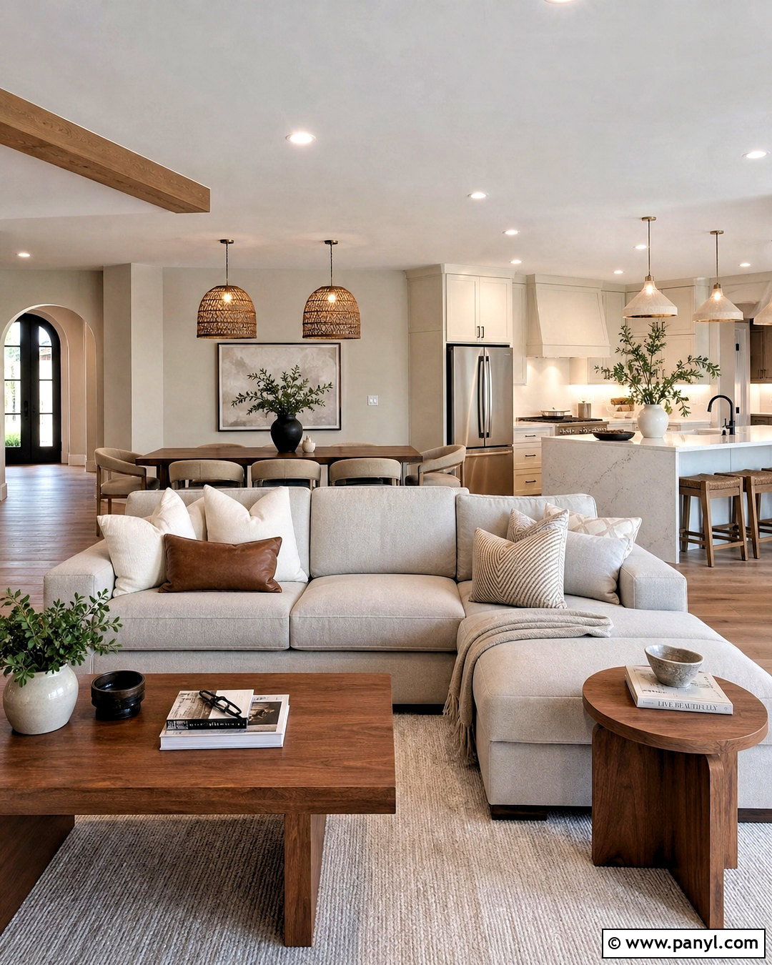 Greige Neutral Open Plan Interior - 20 neutral interior design ideas