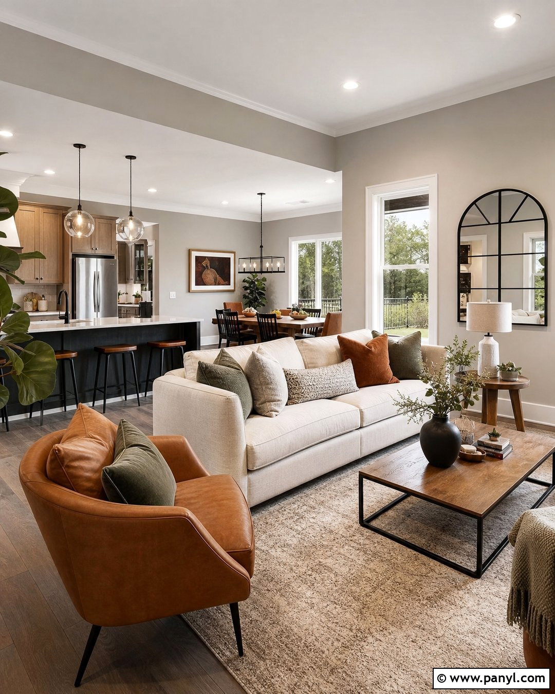 Greige Open Floor Plan - 25 Wall Paint Gray Ideas