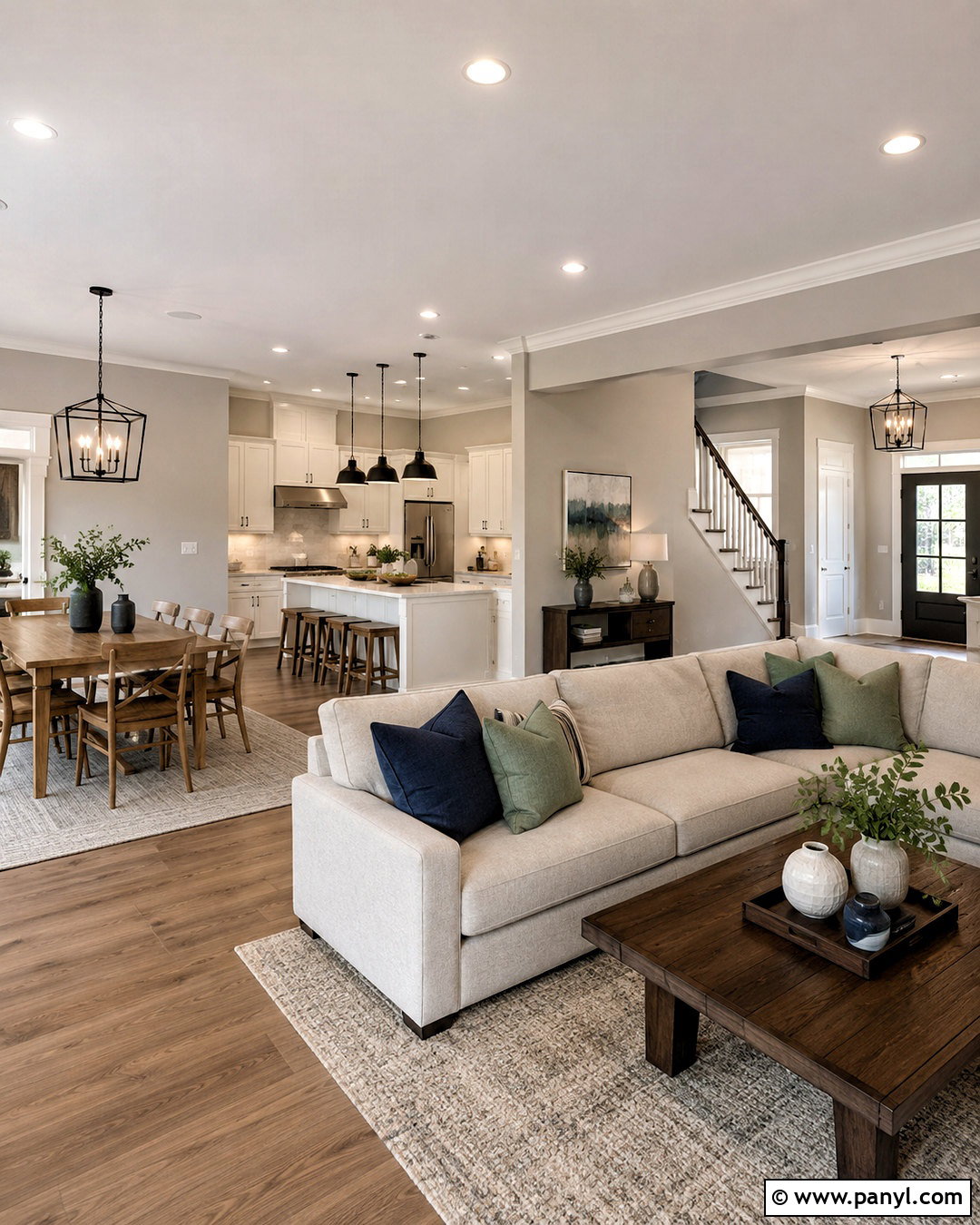 Greige Open Floor Plan - 20 Wall Color Greige Ideas
