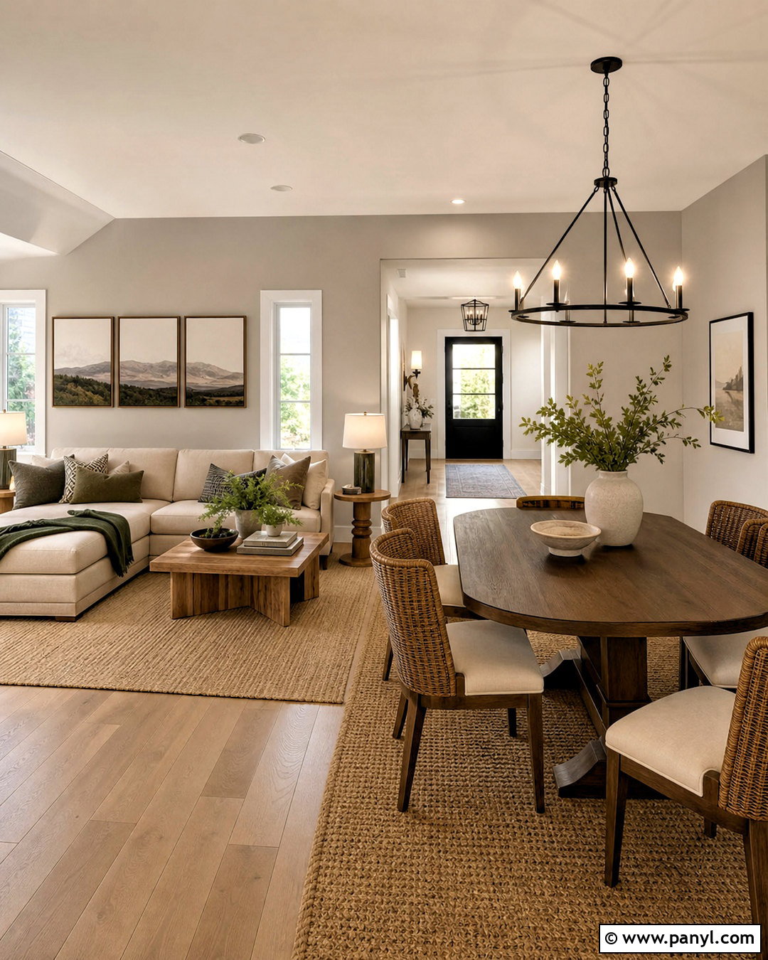 Greige Open-Plan Room - 20 gray wall color ideas