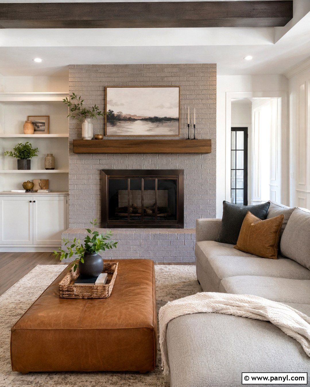 Greige Painted Brick Fireplace - 20 Fireplace Colors Painted Brick Ideas