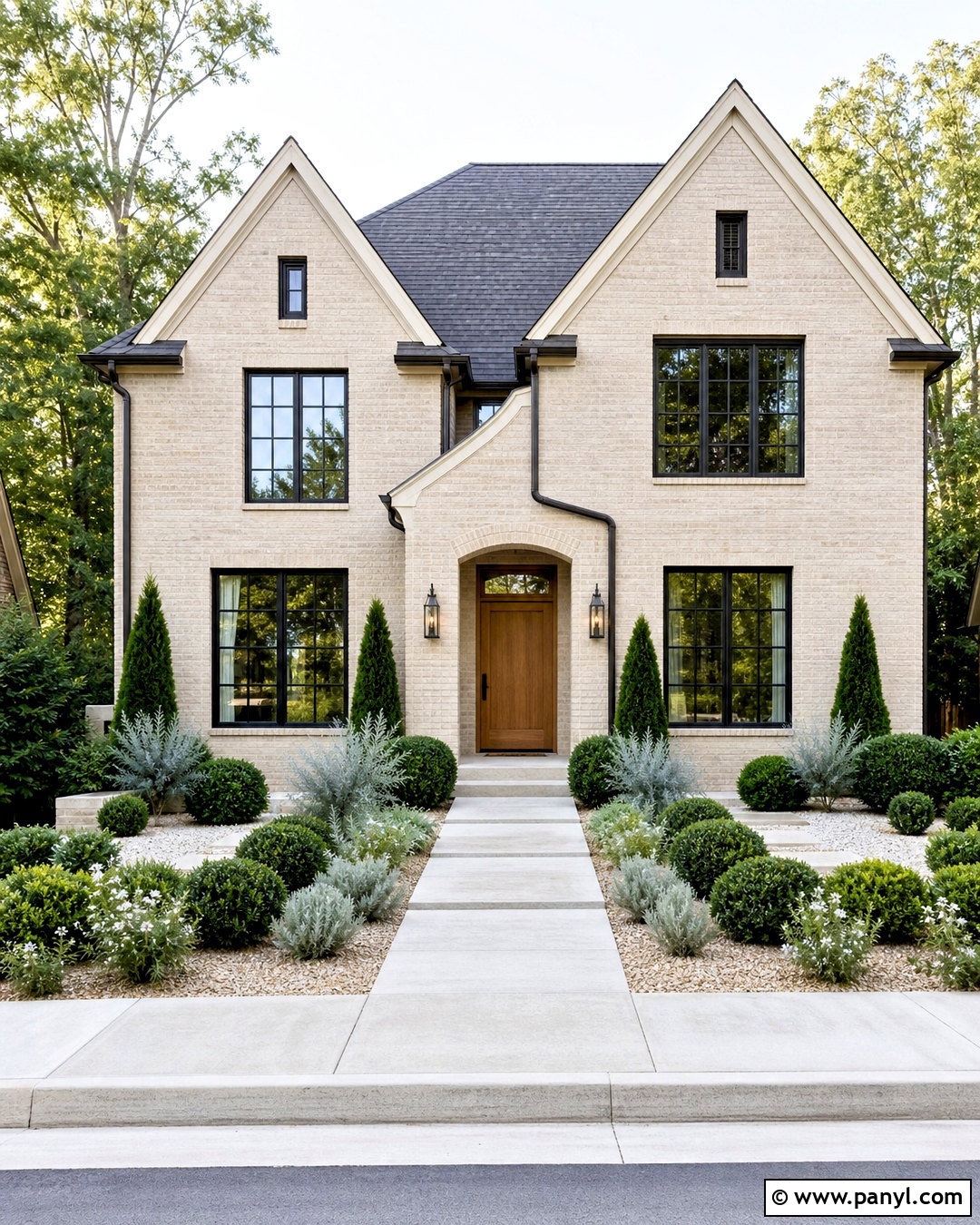 Greige Painted Brick House - 20 updating brick house exterior ideas