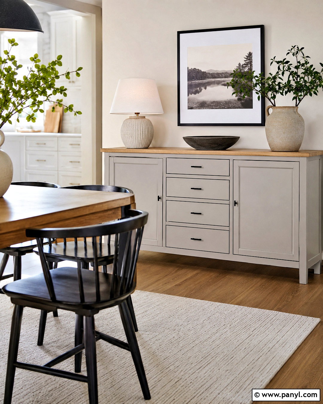 Greige Painted Buffet - 20 painted buffet ideas