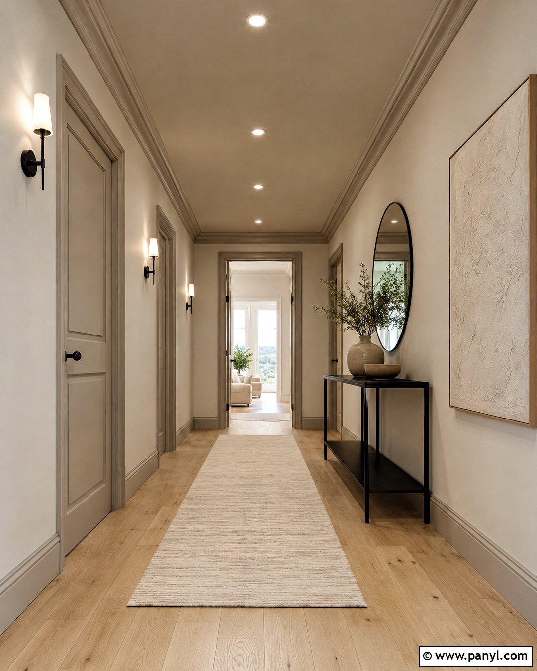 Greige Painted Hallway Ceiling - 20 painted ceiling hallway ideas