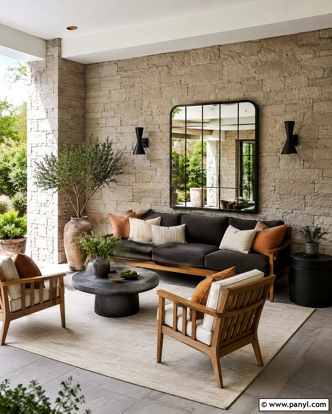 Greige Patio Wall - 20 Patio Wall Color Ideas