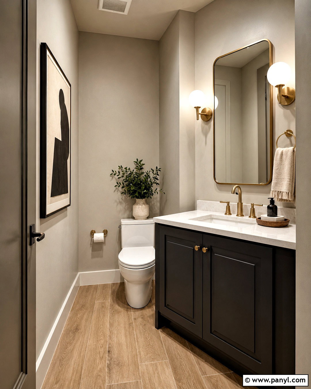 Greige Powder Room - 20 powder room paint colors