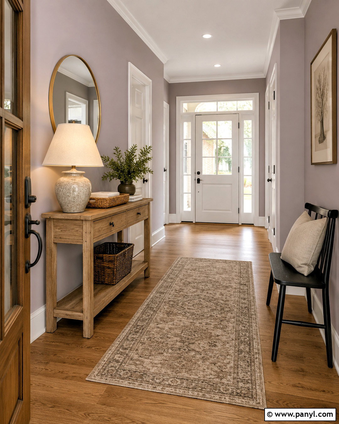 Greige Purple Entryway Walls - 20 neutral purple wall paint ideas