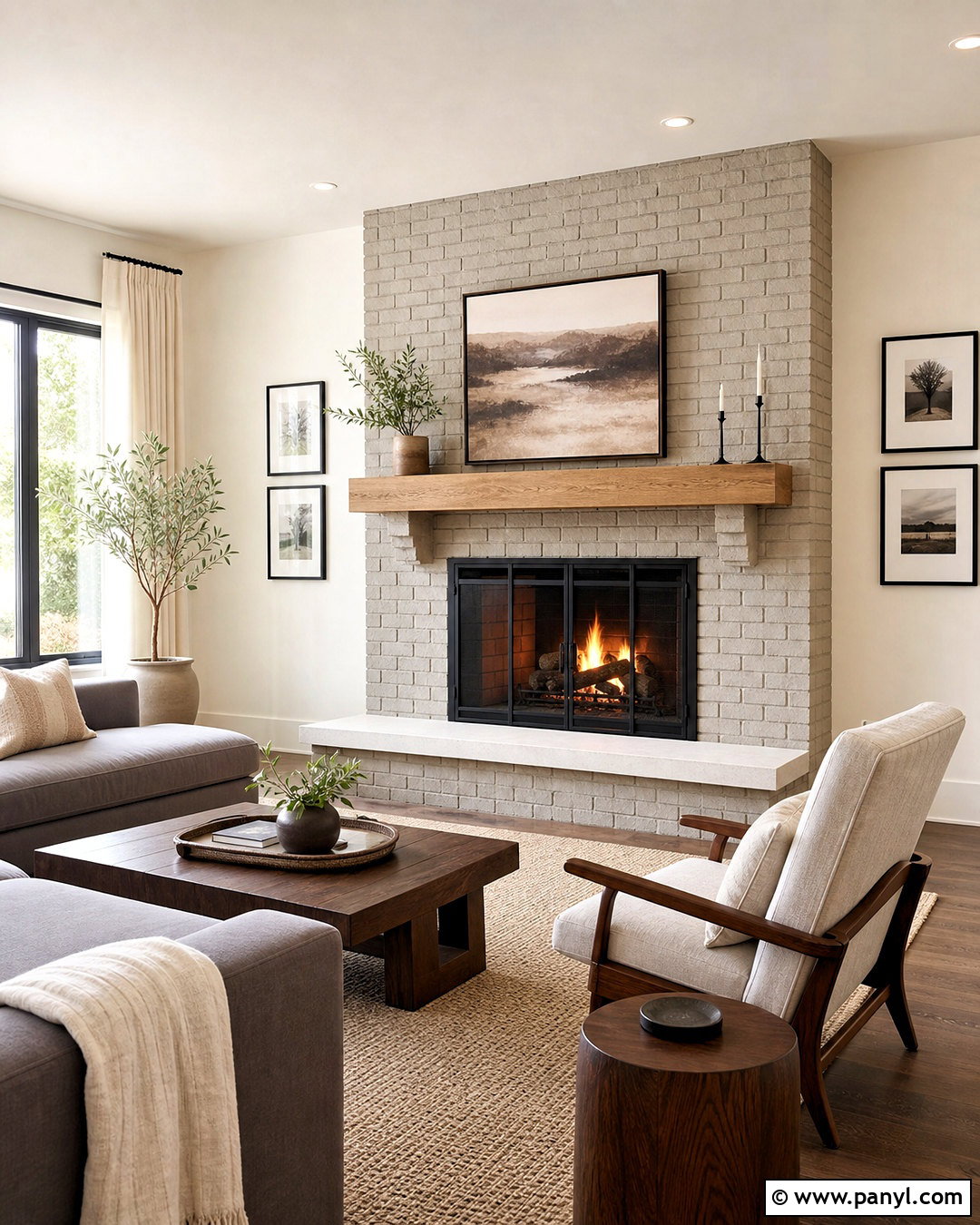 Greige Red Brick Fireplace Makeover - 20 red brick fireplace makeover ideas
