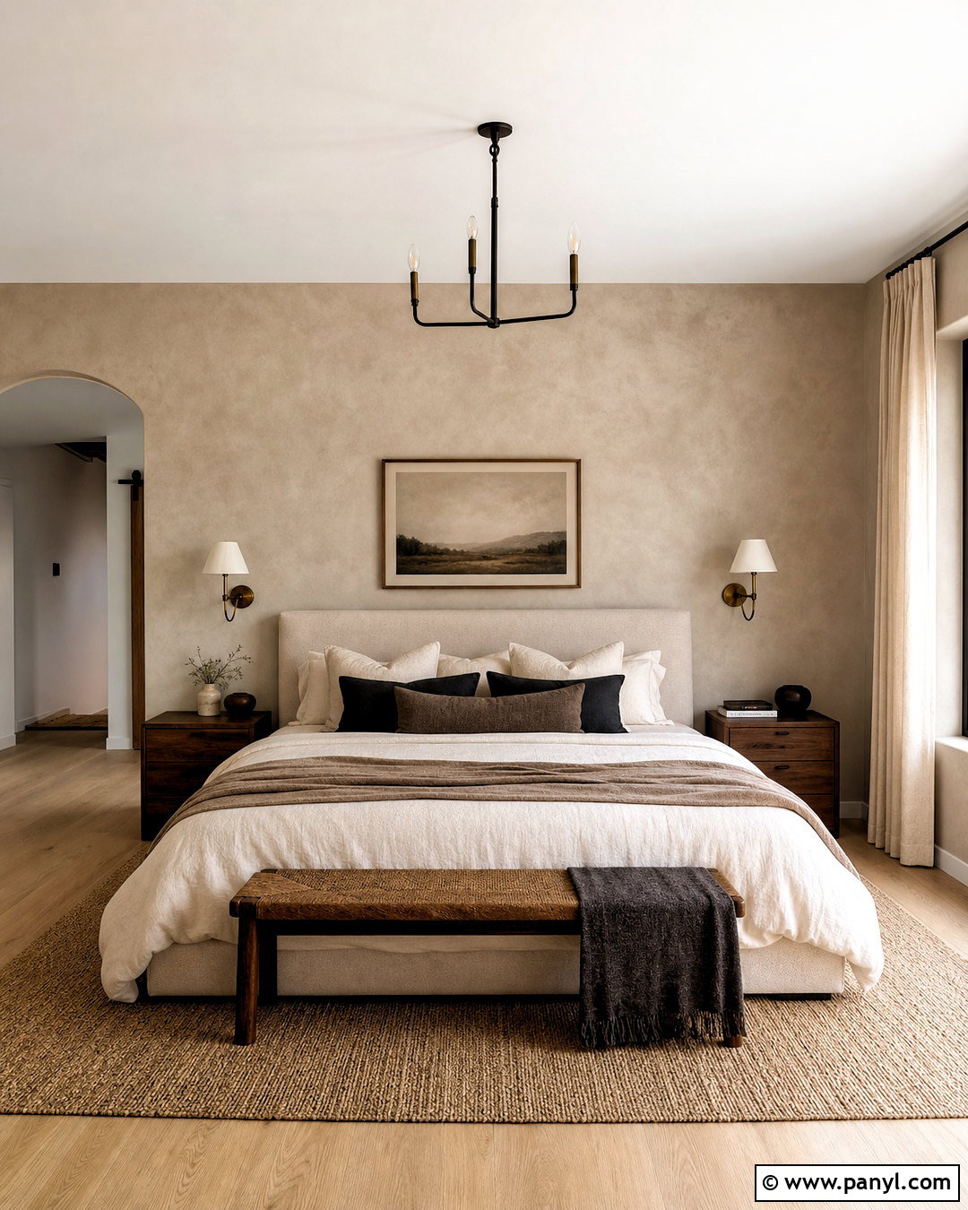 Greige Stone Wash Bedroom - 20 stone wash wall ideas