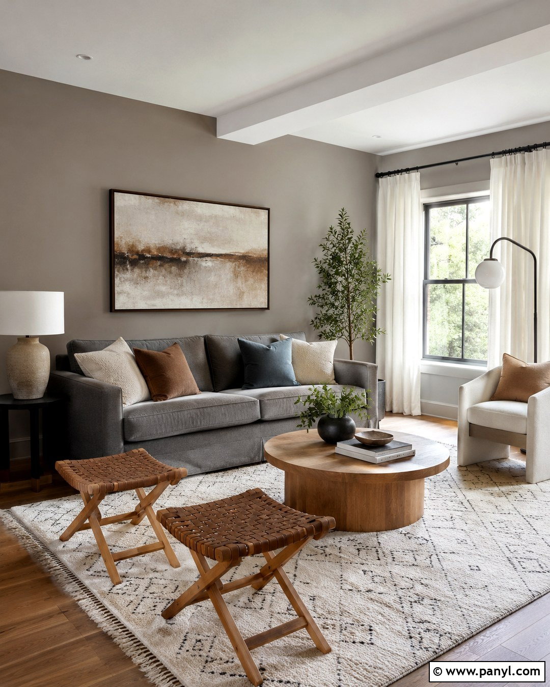 Greige Taupe Walls With A Mid Gray Couch - 20 Taupe Walls Grey Couch Ideas