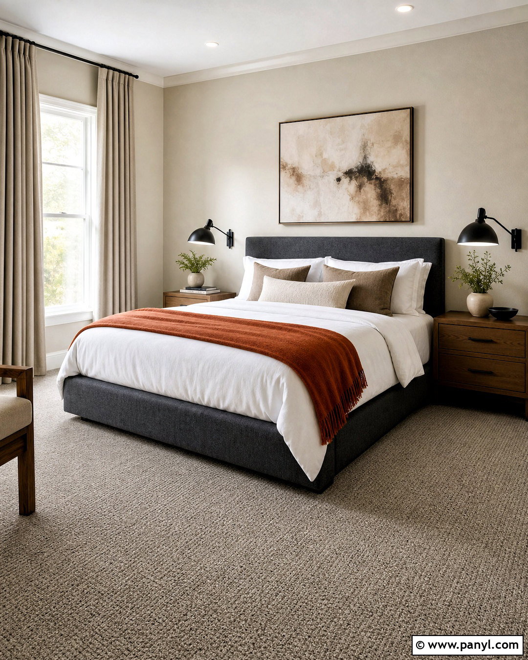 Greige Textured Bedroom Carpet - 20 wall to wall carpet ideas bedrooms