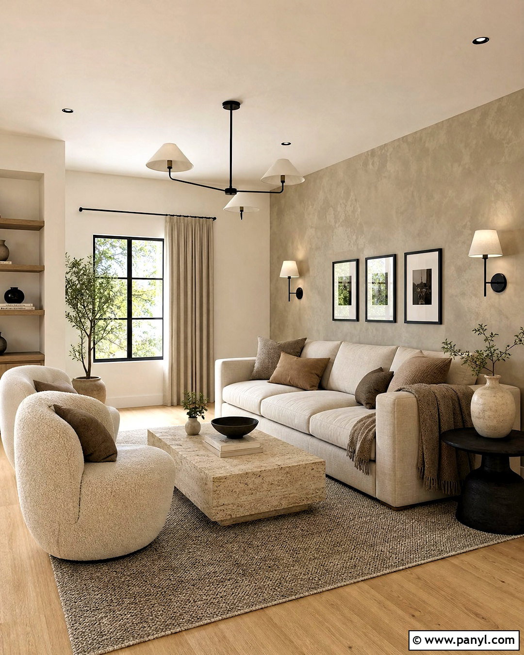 Greige Textured Paint Accent Wall - 20 accent wall paint ideas