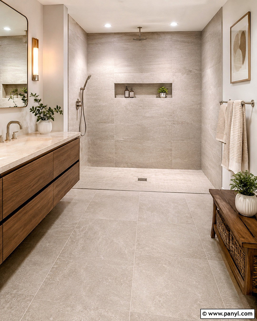 Greige Tile With Warm Gray Grout - 20 Warm Gray Grout Color Ideas