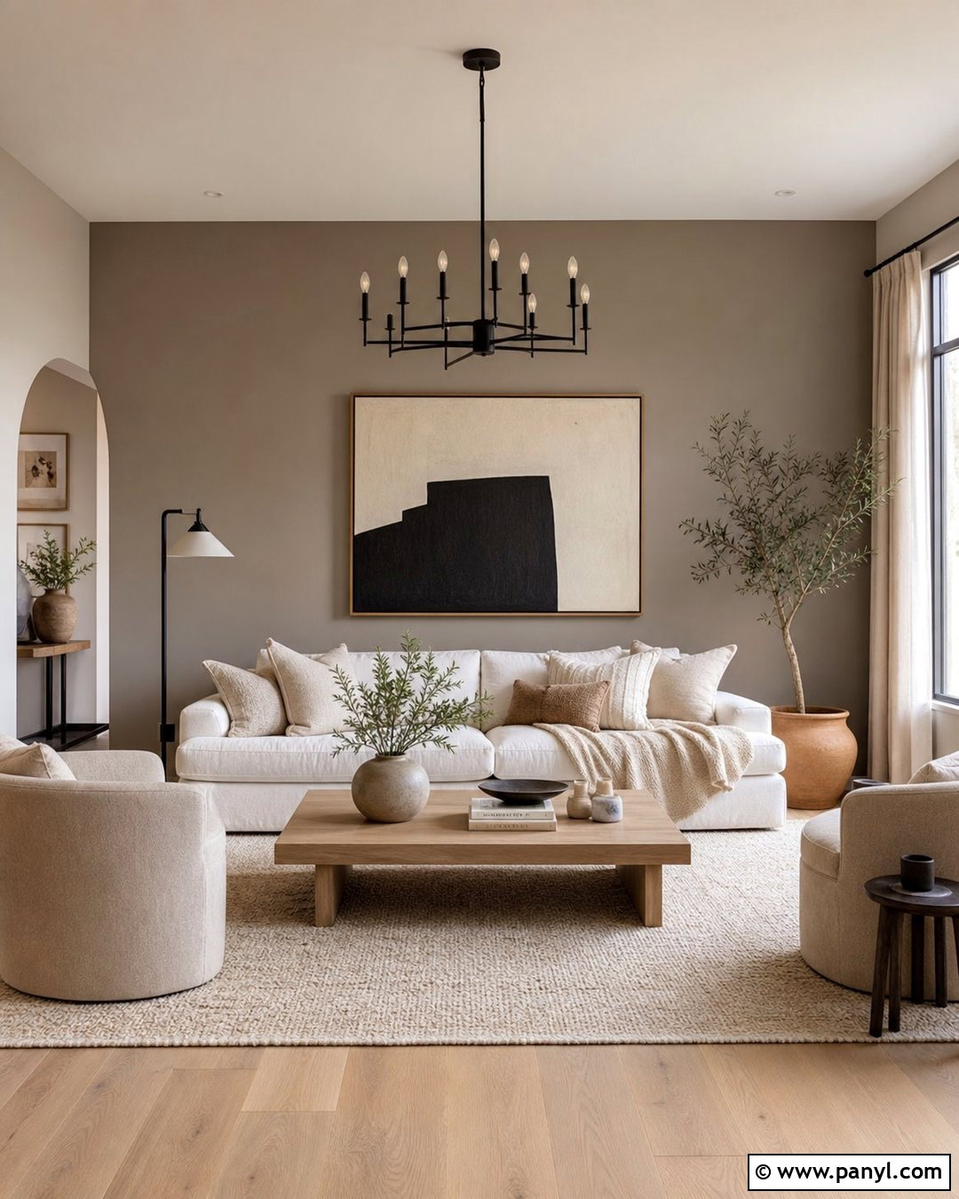 Greige Tonal Accent Wall - 25 Wall Accent Paint Ideas