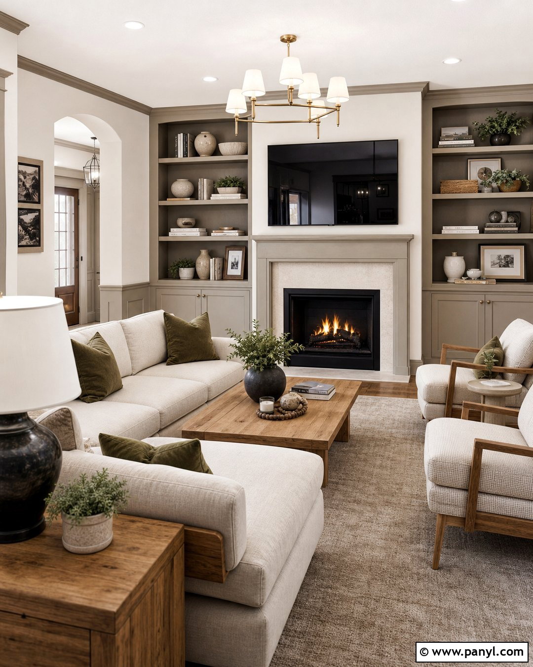 Greige Trim With White Walls - 25 White Wall Colored Trim Ideas