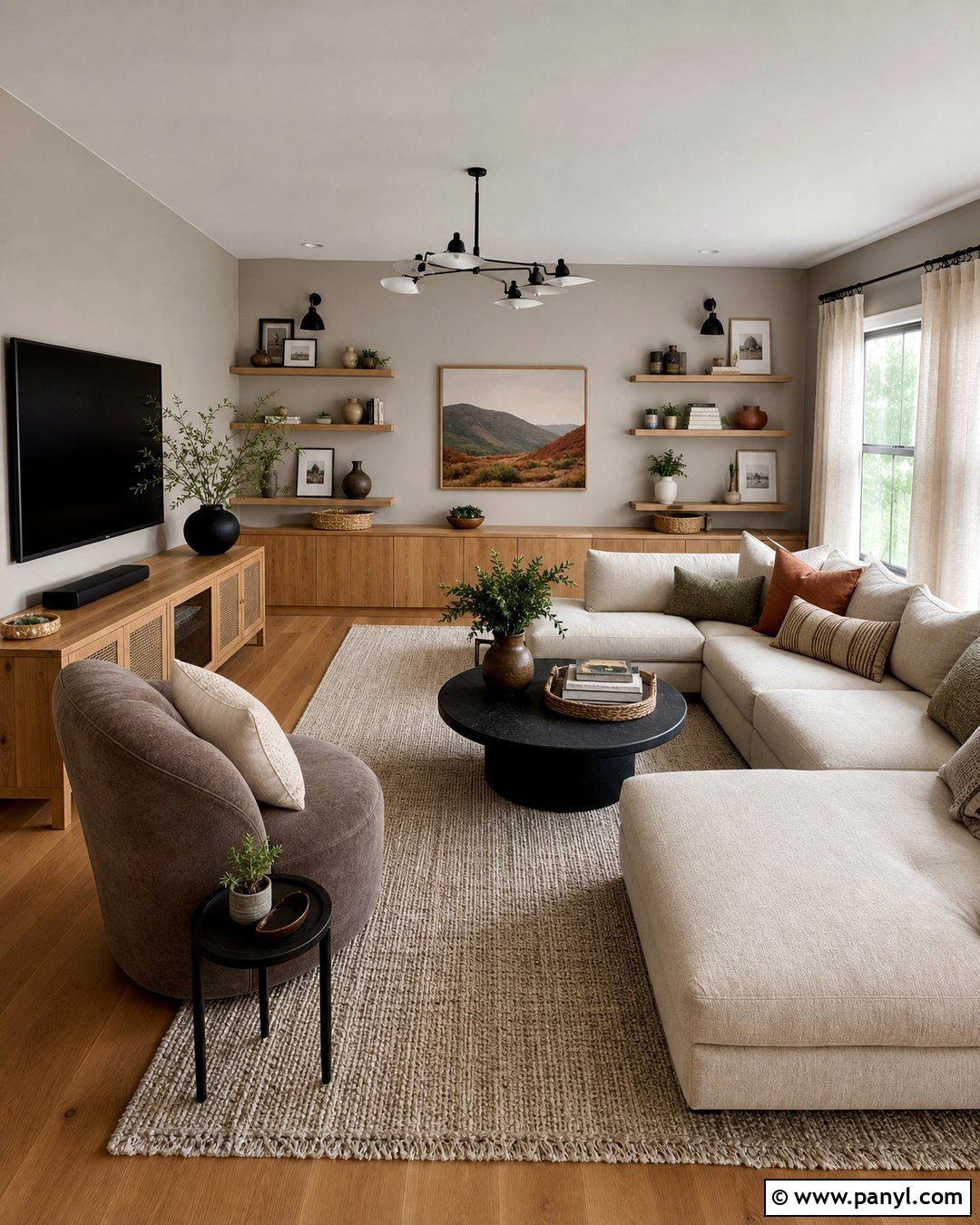 Greige Wall Color With Natural Oak - 25 Greige Wall Color Ideas