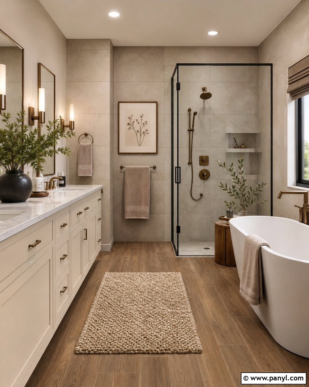Greige Wall Tiles With Brown Floor Tiles - 25 Wall And Floor Tiles Color Combination Ideas
