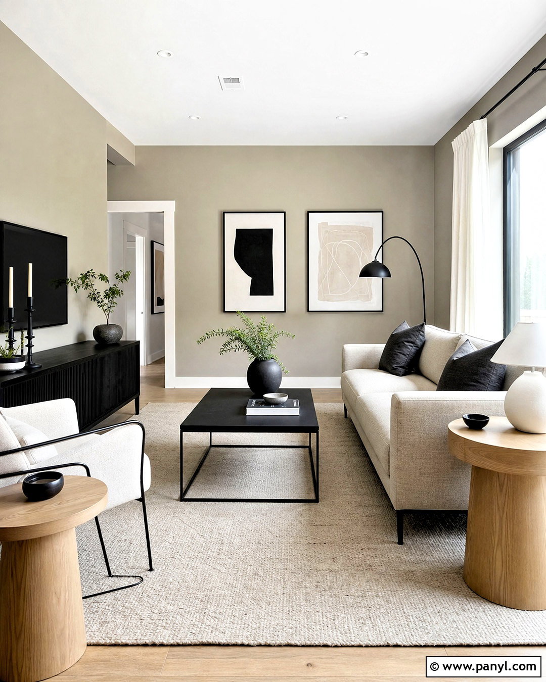 Greige Walls With Black Accents - 20 greige walls living room ideas