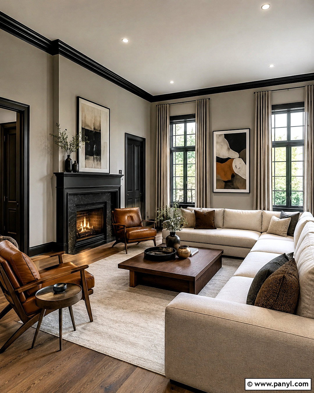 40 Light Walls With Dark Trim Ideas for Timeless Contrast at Home