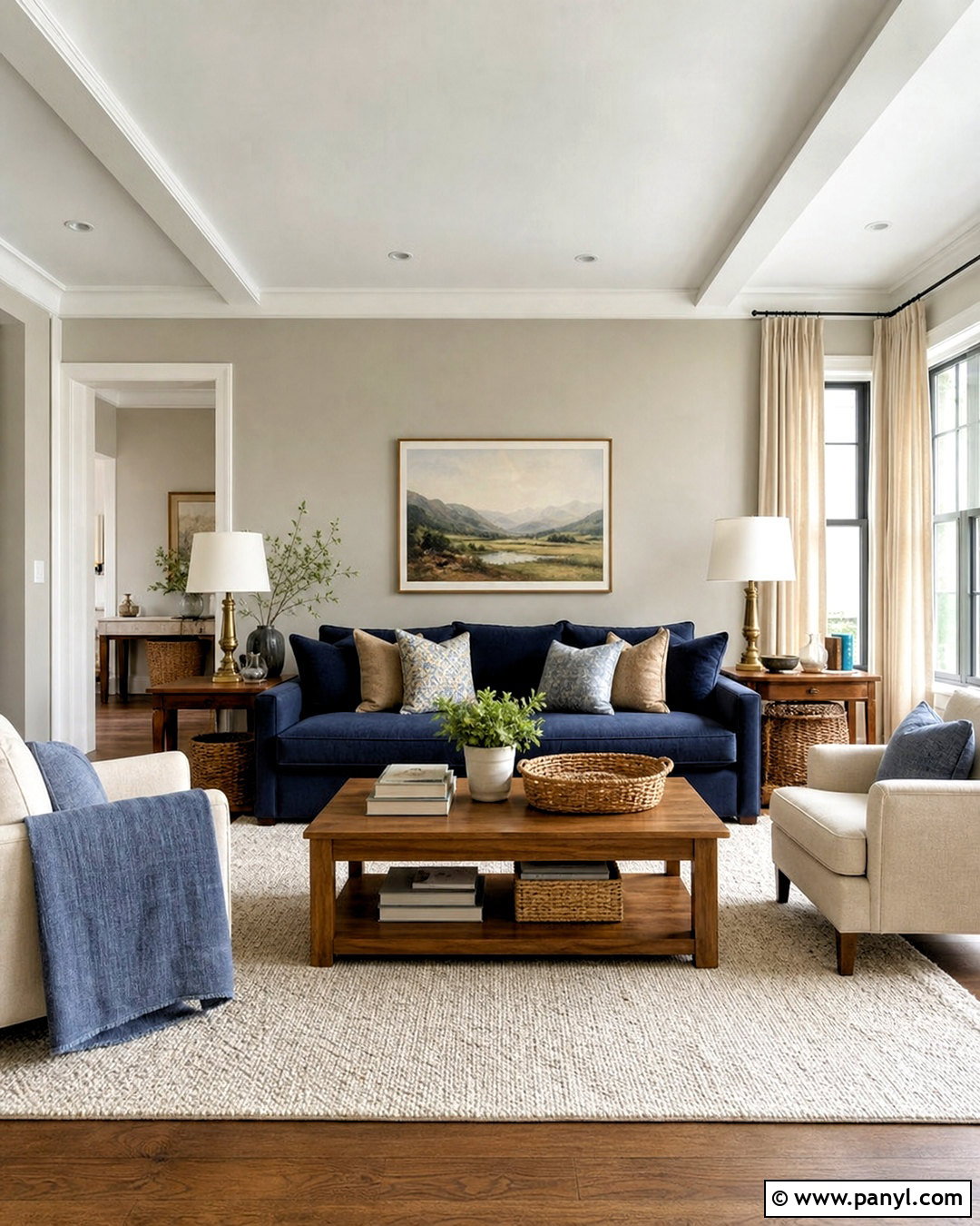 Greige Walls With Blue Furniture - 20 greige walls living room ideas