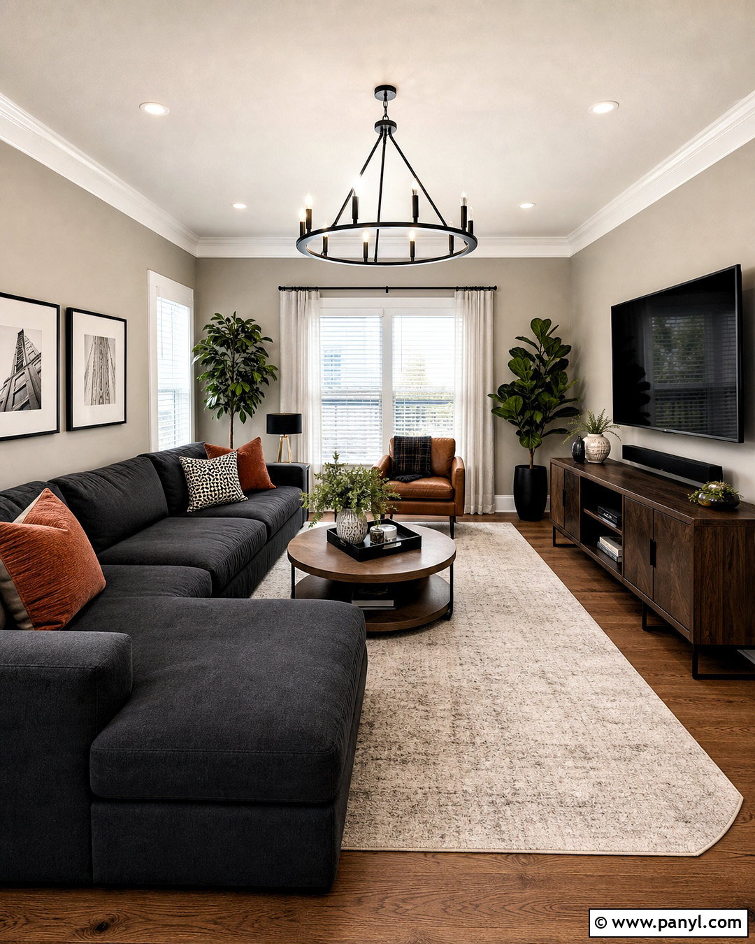 Greige Walls With Crisp White Trim - 20 wall and trim colors ideas