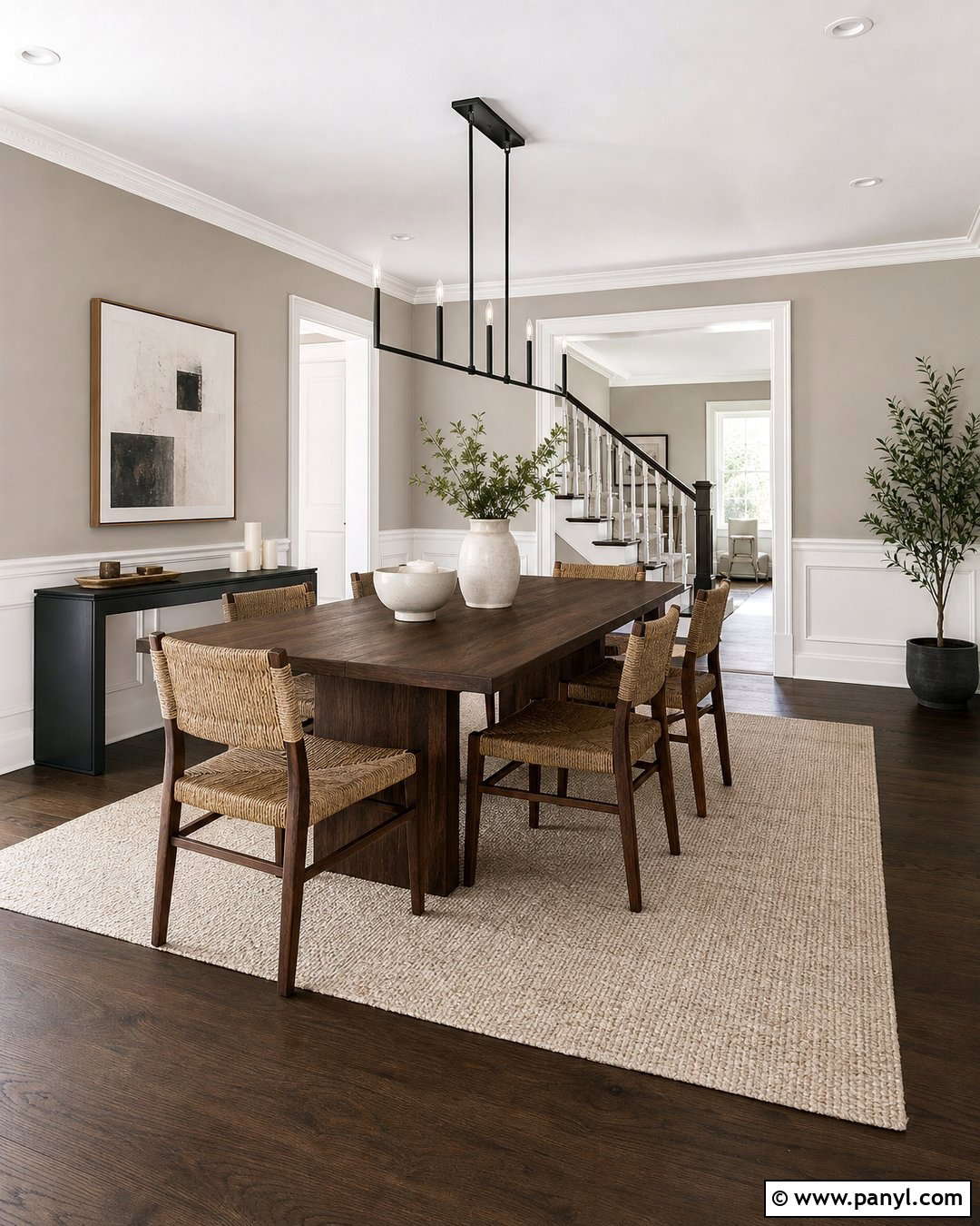 Greige Walls With Crisp White Trim - 25 Painted Baseboards And Trim Wall Colors