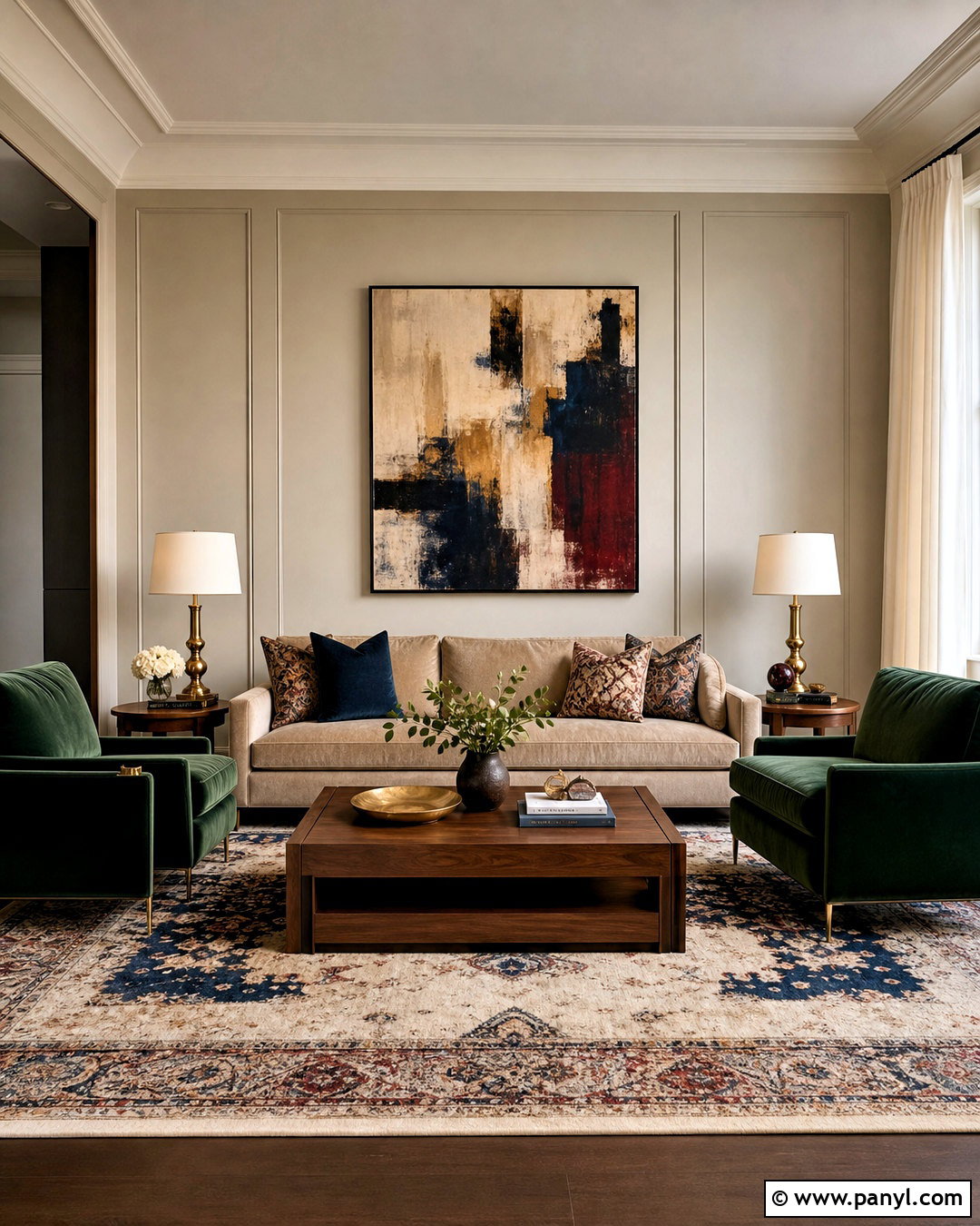 Greige Walls With Jewel Tone Accents - 20 greige walls living room ideas