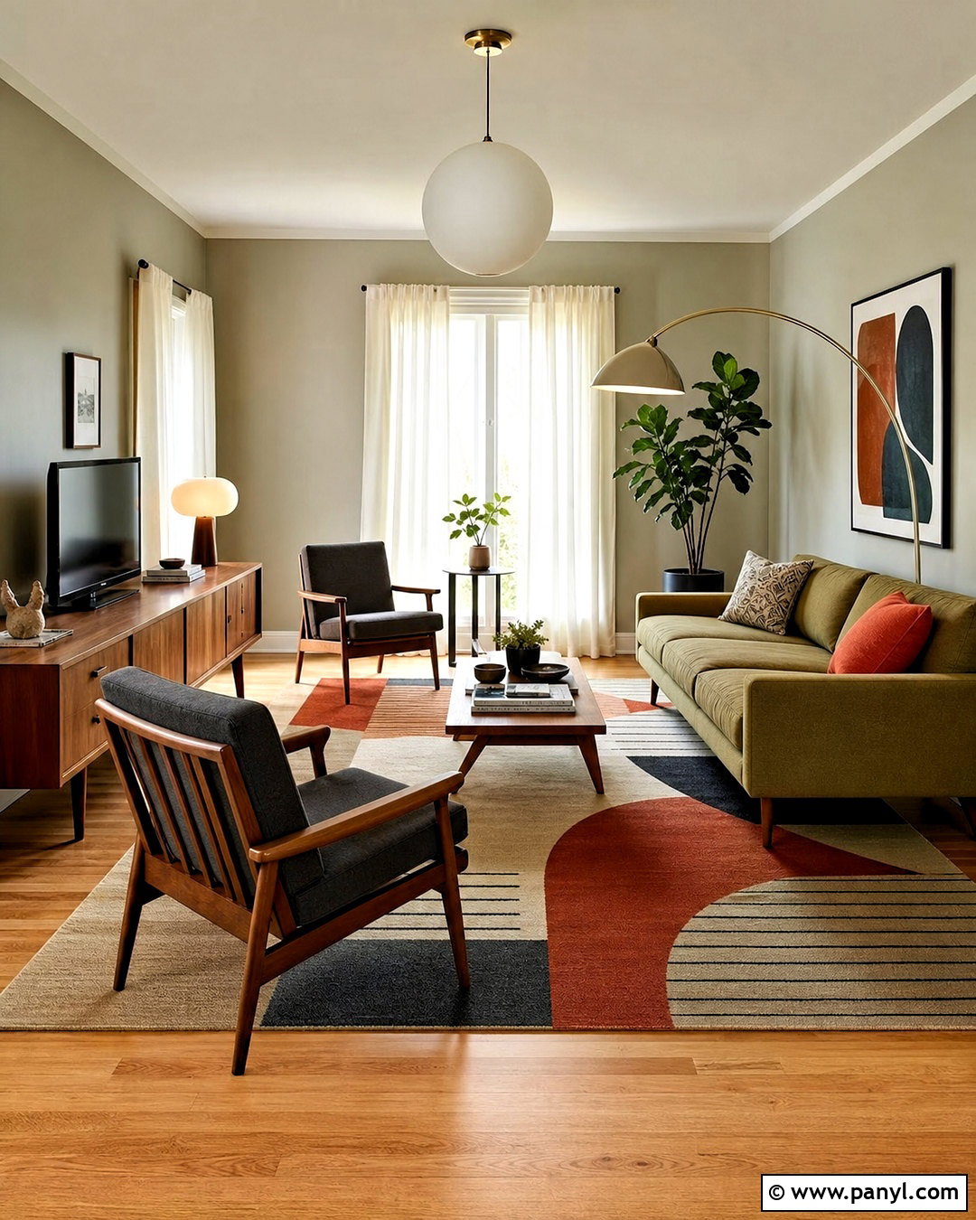 Greige Walls With Midcentury Furniture - 20 greige walls living room ideas