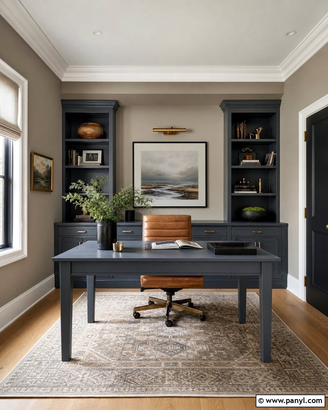 Greige Walls With Slate Blue - 20 Colors That Go With Greige Walls