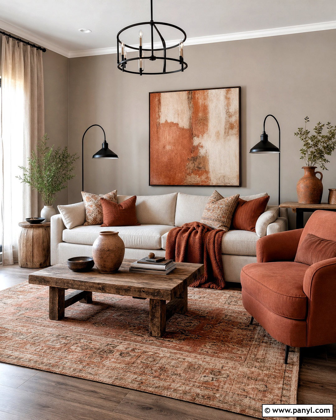 Greige Walls With Terracotta Decor - 20 greige walls living room ideas