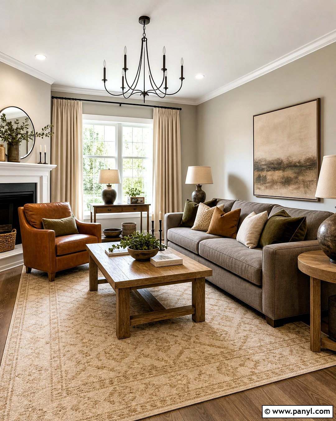Greige Walls With a Gray Sofa - 20 greige walls living room ideas