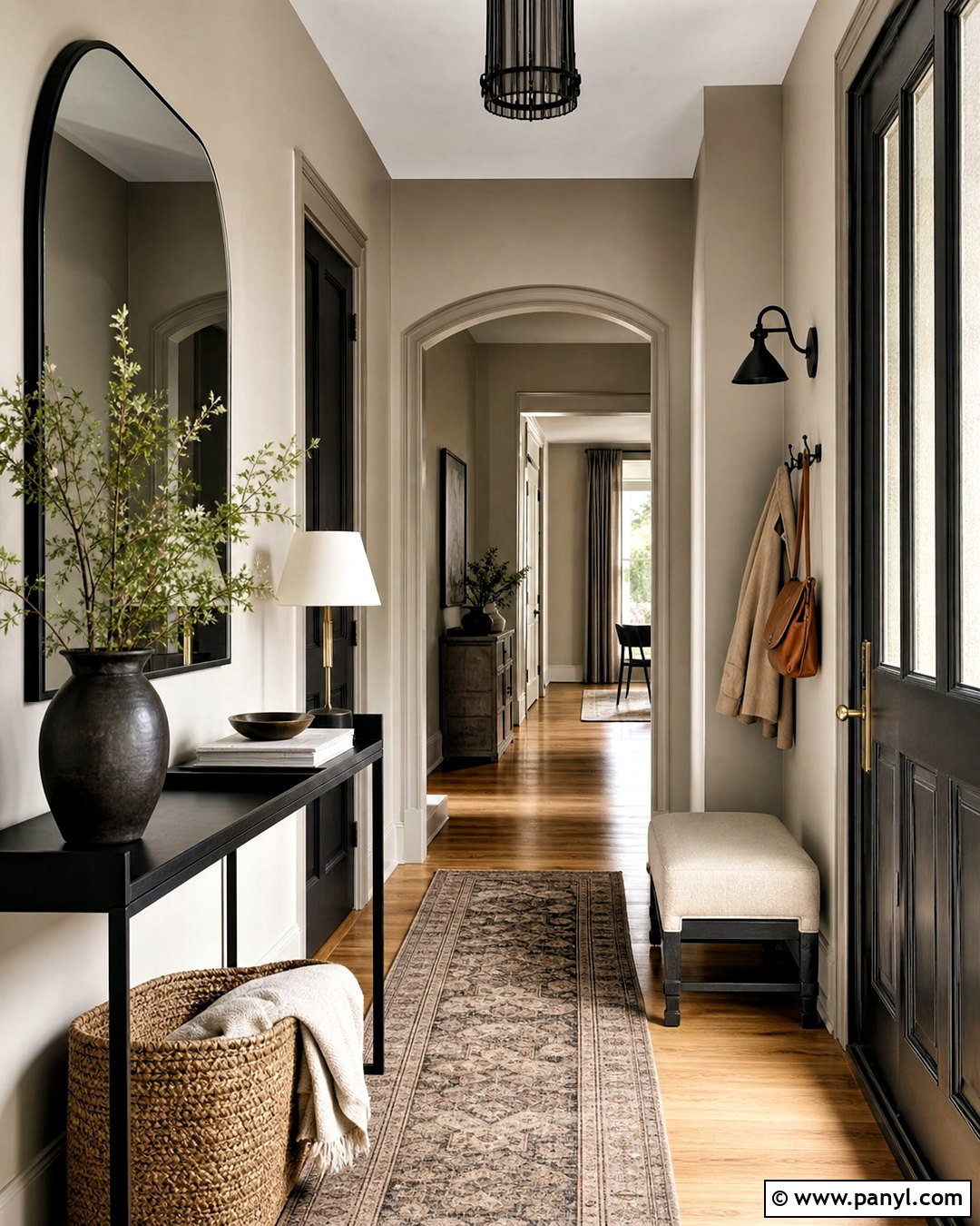 Greige Washed Entryway - 20 washed wall paint effect ideas