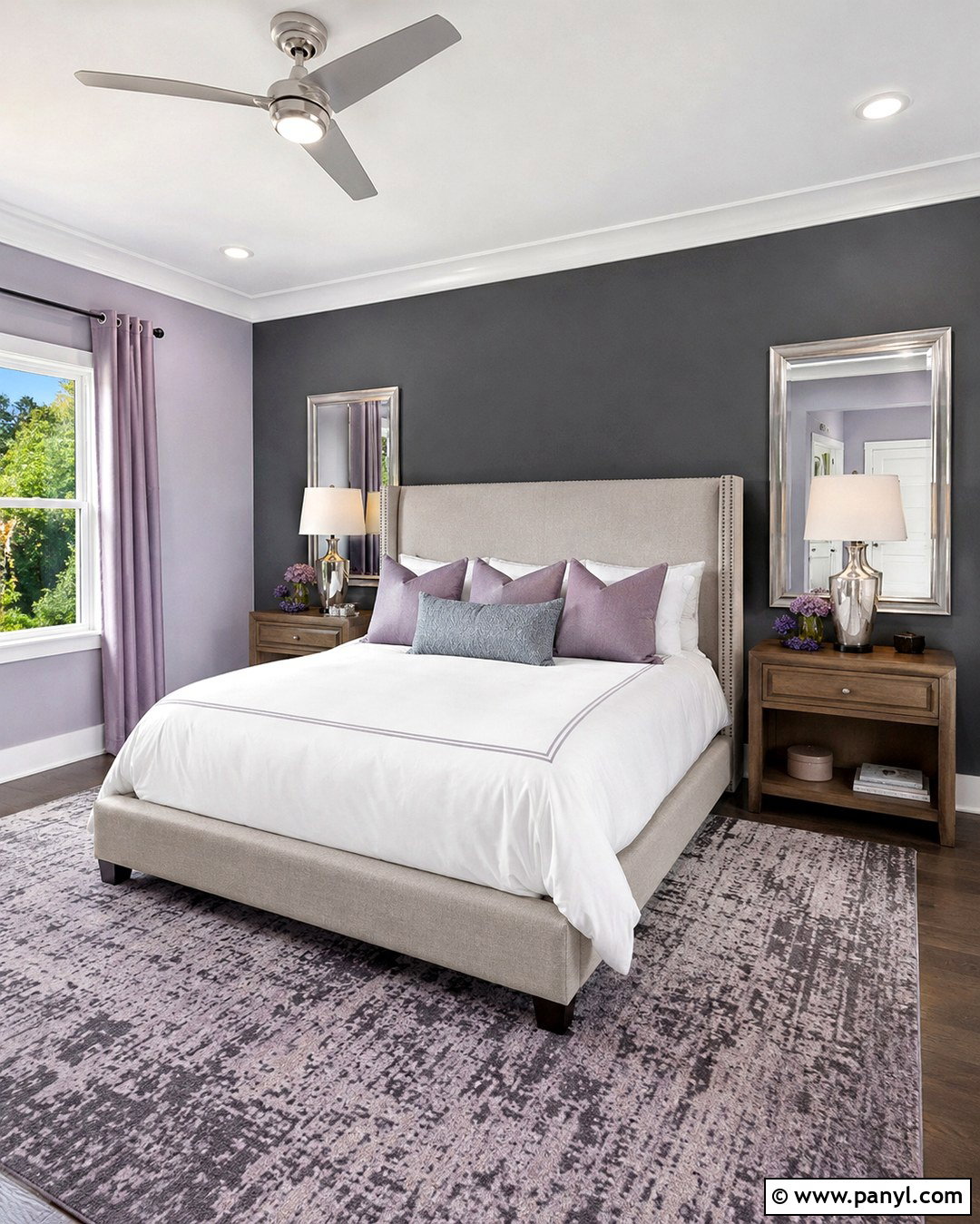 Grey Accent Wall With Lavender Walls - 20 lavender and grey walls