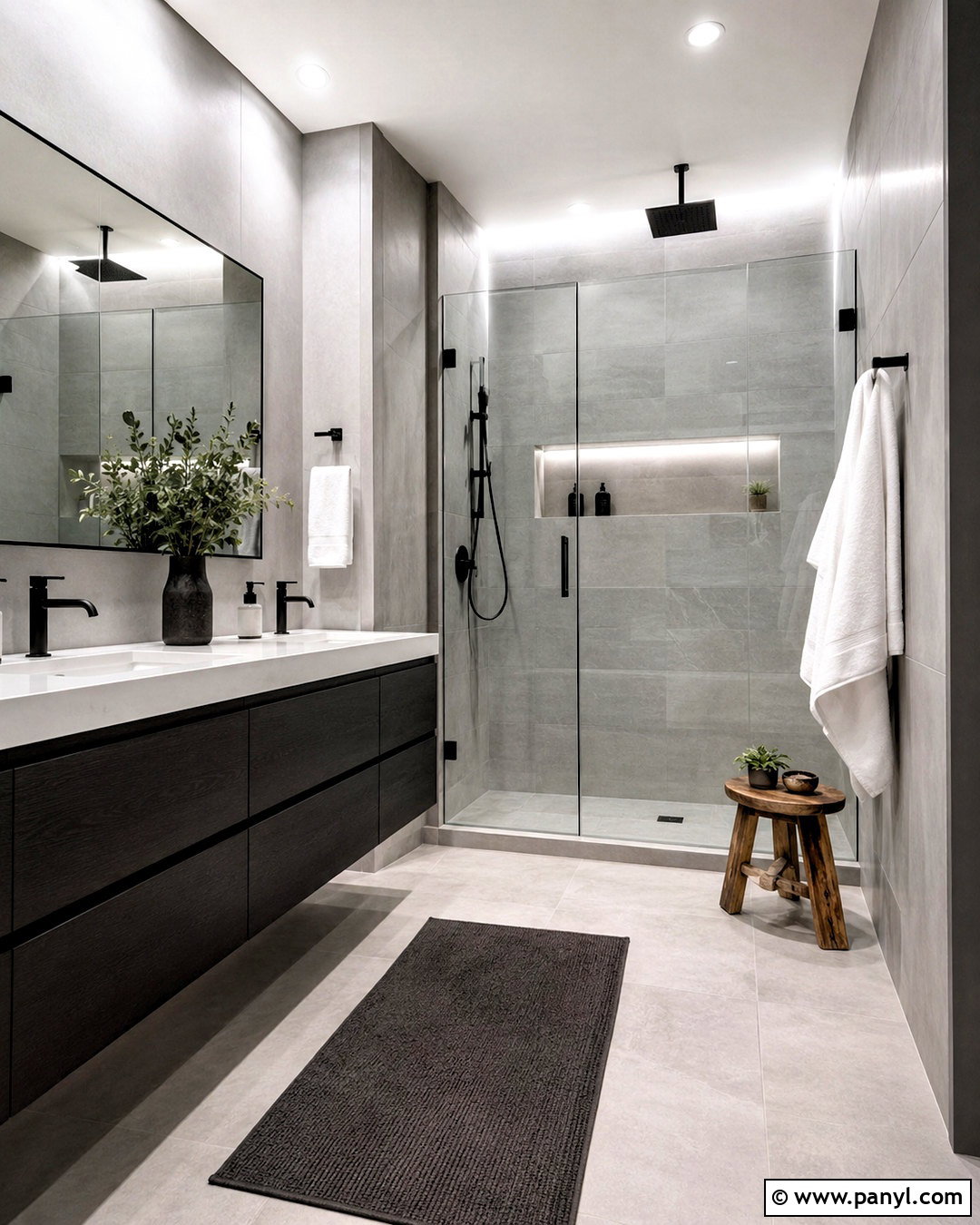 Grey And Black Bathroom - 20 colors that go with grey ideas